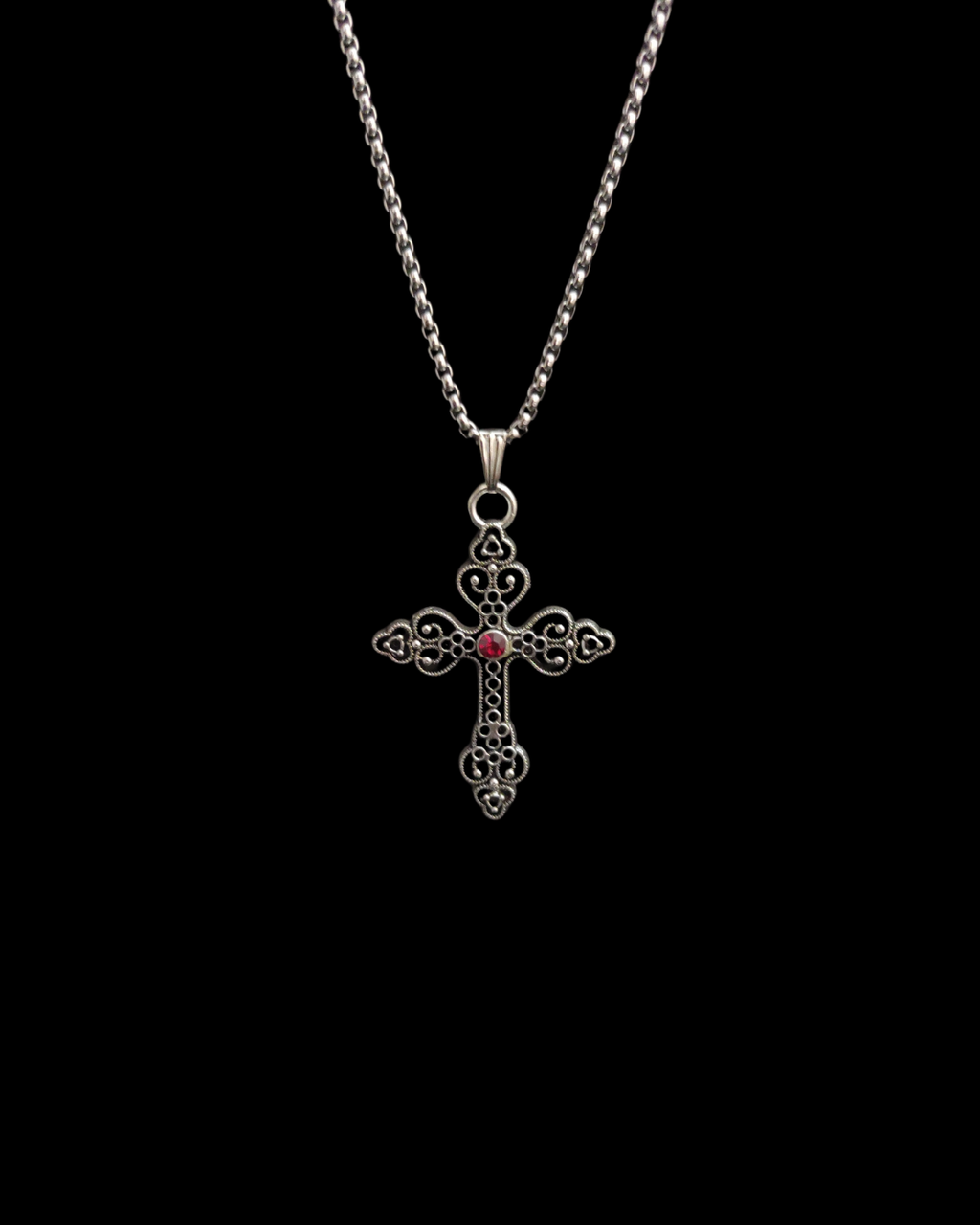 Ebonrose - Gothic Cross Necklace - Bloodysweetgothic