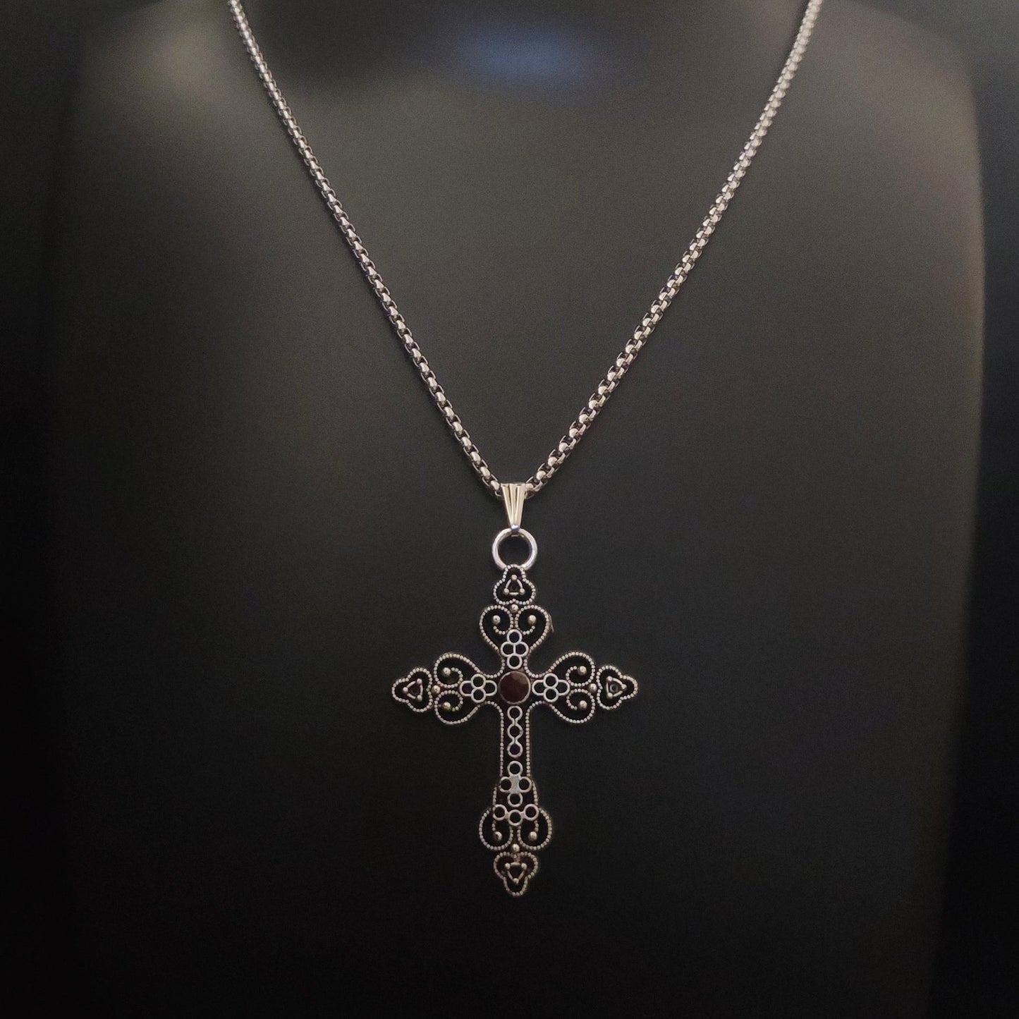 Ebonrose - Gothic Cross Necklace - Bloodysweetgothic