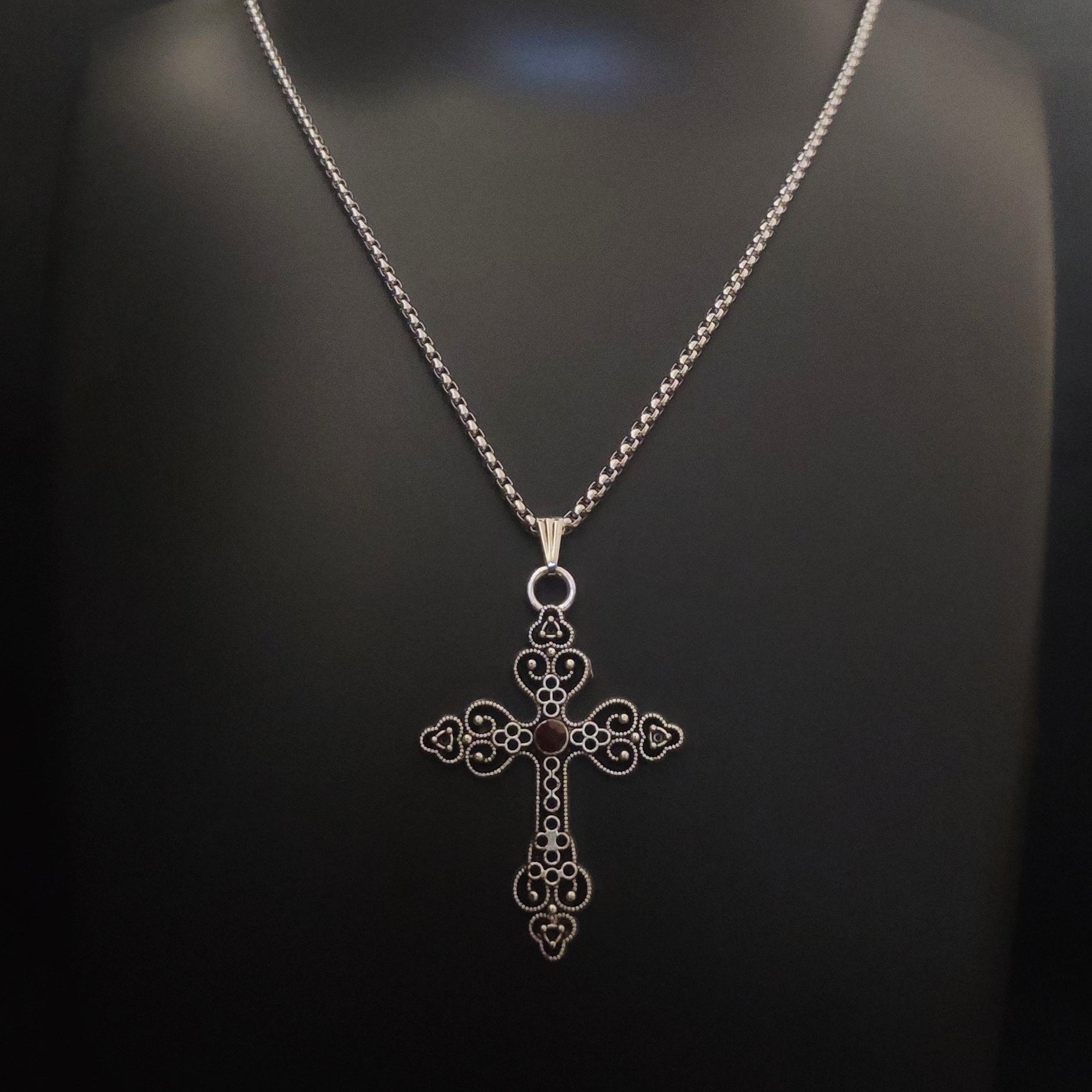 Ebonrose - Gothic Cross Necklace - Bloodysweetgothic