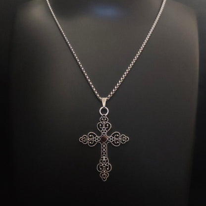 Ebonrose - Gothic Cross Necklace - Bloodysweetgothic