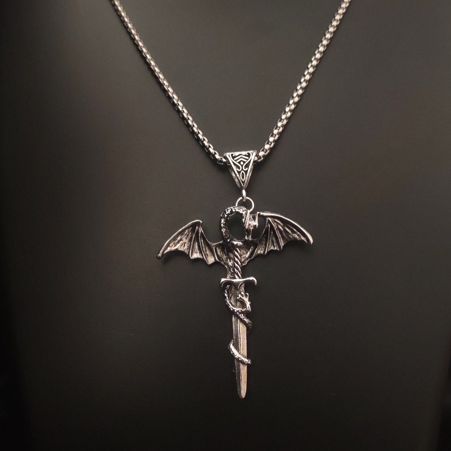 Dragonsbane (Dark Edition) - Gothic Dragon Necklace
